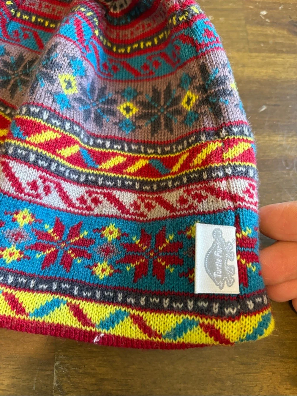 Turtle Fur Beanie Winter Hat Merino Wool Blend Snowflake Warm Multicolor OS